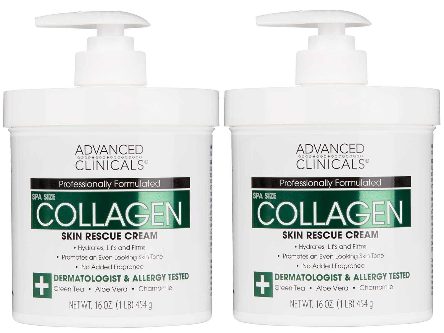 Advanced Clinicals Retinol Body Lotion + Collagen Cream Fragrance Free Face Moisturizer & Body Cream 2pc Skincare Set For Women & Men Helps Reduce Appearance Of Crepey Skin, Wrinkles, & Dry Skin, 2pc