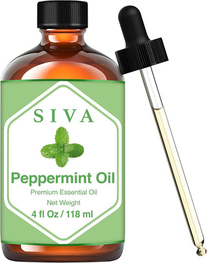 Siva Rosemary Essential Oil - 4 Fl Oz – Natural Rosemary Oil - for Diffuser, Face, Skin Care, Aromatherapy, Hair Care, Scalp and Body Massage - with Dropper
