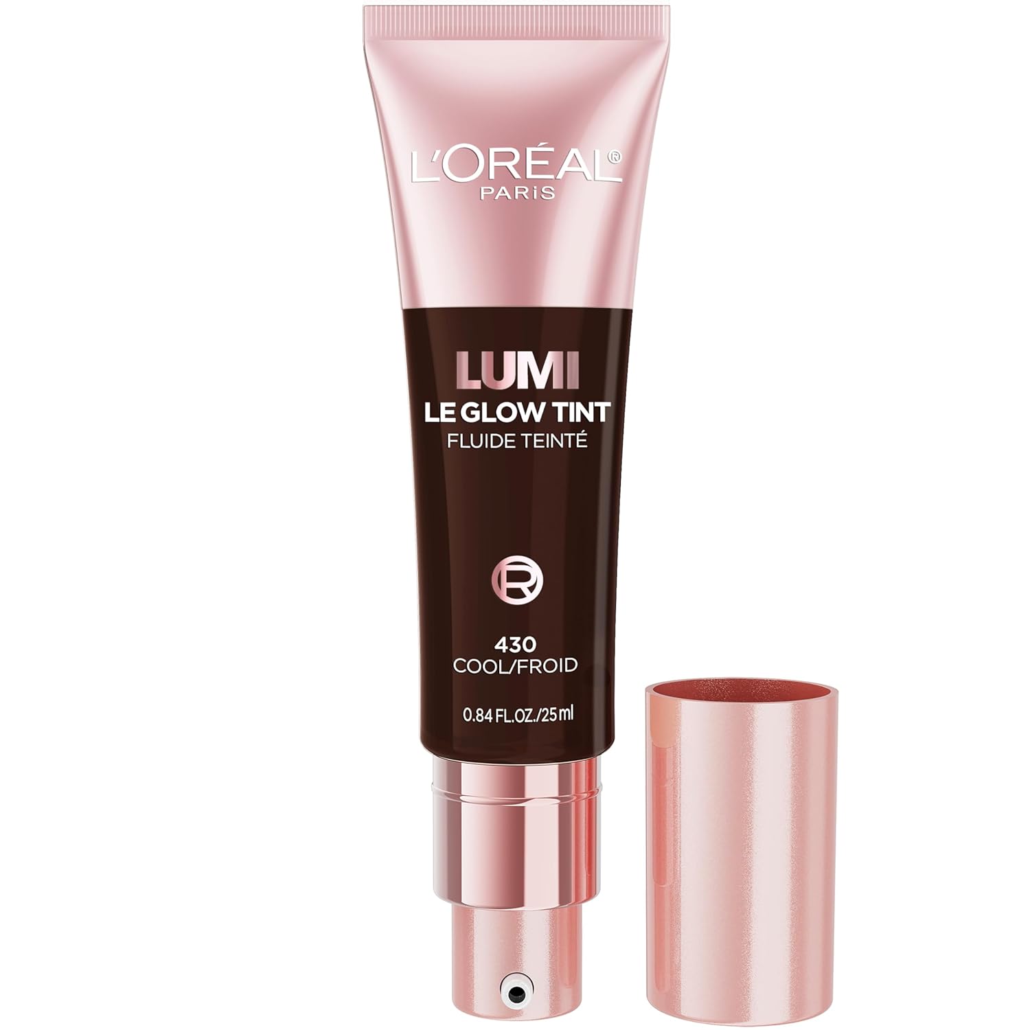 L'Oreal Paris Lumi Le Glow Skin Tint, Lightweight Water-Based Tinted Serum with Foundation-Like Coverage, Glow Illuminator, Neutral 400, 0.85 Fl Oz