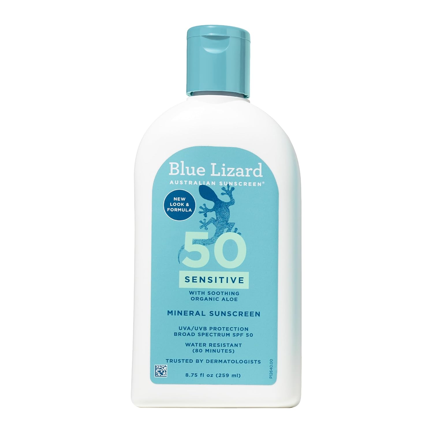Blue Lizard SENSITIVE Mineral Sunscreen with Zinc Oxide, SPF 50+, Water Resistant, UVA/UVB Protection with Smart Cap Technology - Fragrance Free, 3 oz. Tube