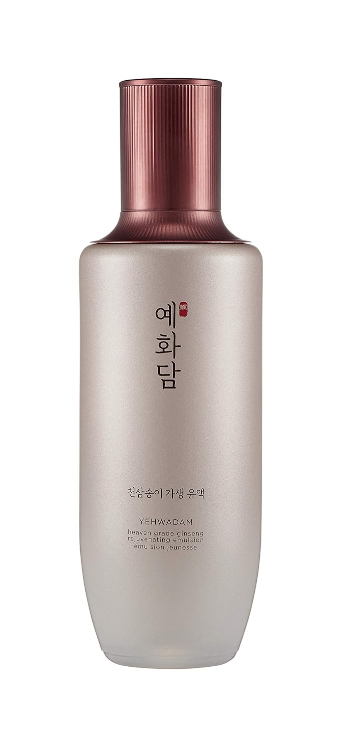THE FACE SHOP Yehwadam Heaven Grade Ginseng Rejuvenating Emulsion | Gentle & Low-Irritant Formula for Instant Face Moisturization | Naturally Derived for Face Skin Brightness, 4.70 Fl Oz(Pack of 1)