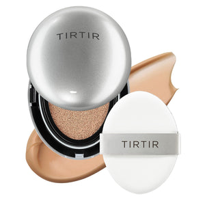 [*Mini Size*] TIRTIR Aura Glow Silver Cushion | Korean Cushion Foundation, (#21N Ivory, 0.15 Fl Oz)