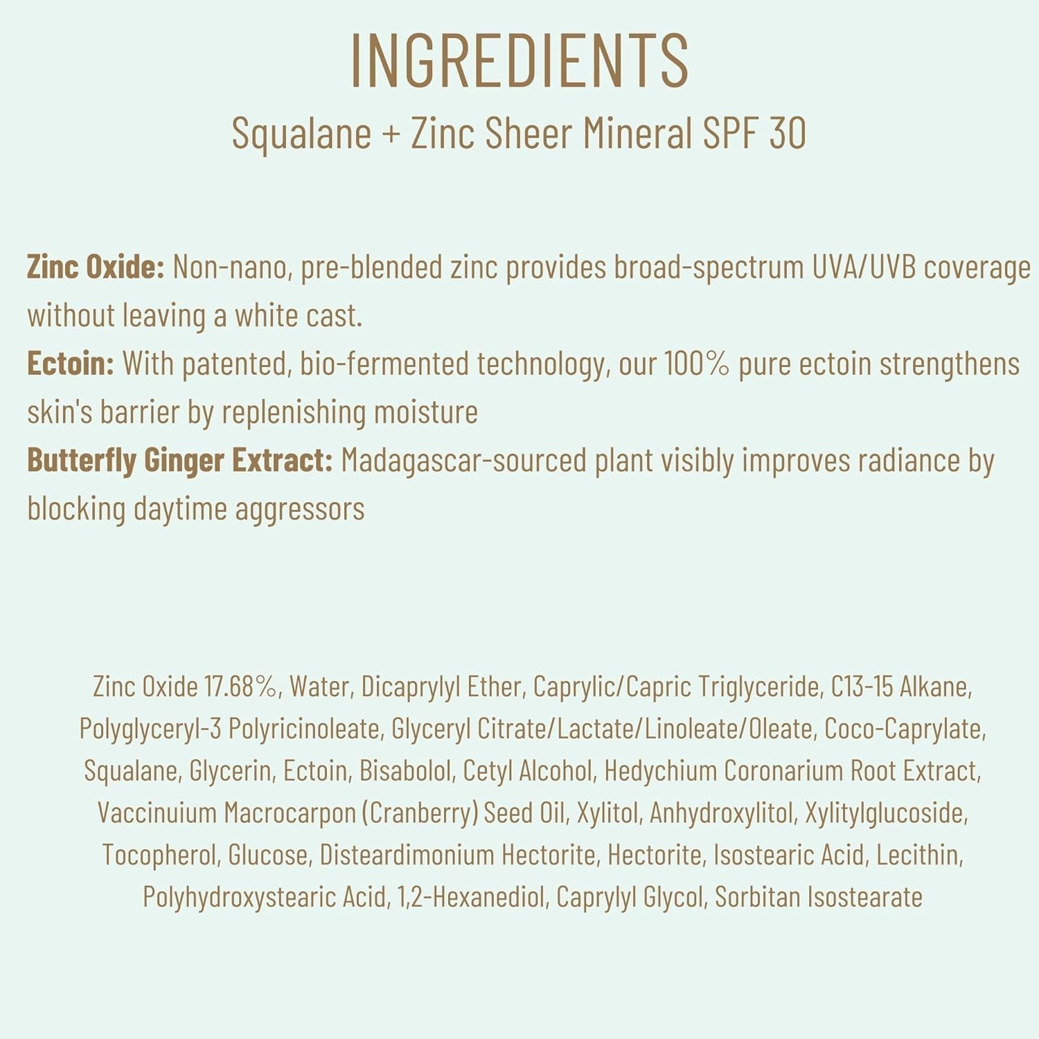 Biossance Squalane + Zinc Sheer Mineral Sunscreen Lotion – Broad-Spectrum SPF 30 with Zinc Oxide and Ectoin – Weightless with Non-Greasy, Dewy Finish – Hydrating Moisturizer & Makeup Primer