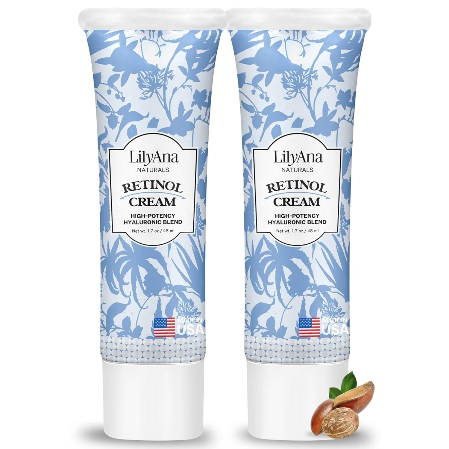 LilyAna Naturals Anti Aging Retinol Face Cream for Women – Wrinkle & Neck Cream for Firming, Retinol Moisturizer for Face with Hyaluronic Acid, Hydrating Night Cream for Fine Lines, Collagen Boost