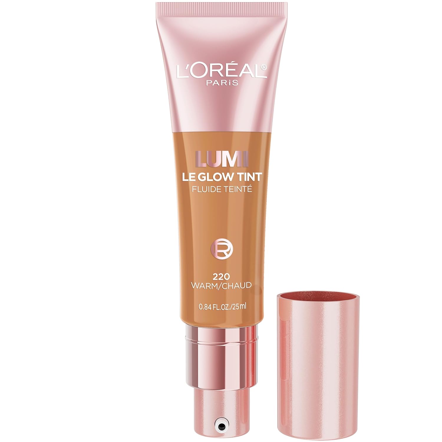 L'Oreal Paris Lumi Le Glow Skin Tint, Lightweight Water-Based Tinted Serum with Foundation-Like Coverage, Glow Illuminator, Neutral 400, 0.85 Fl Oz