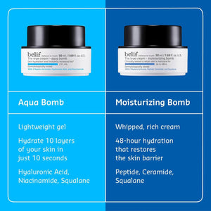 belif Moisturizing Bomb – Daily Ceramide Moisturizer with Peptide & Squalane, 48hr Hydration & Anti-Aging Cream, Milky & Lightweight, Restores Skin Barrier, Korean Skincare