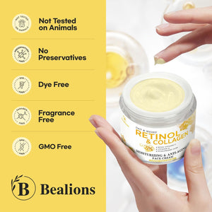 Retinol Night Cream for Face and Neck – Hydrating Moisturizer with Collagen & Hyaluronic Acid