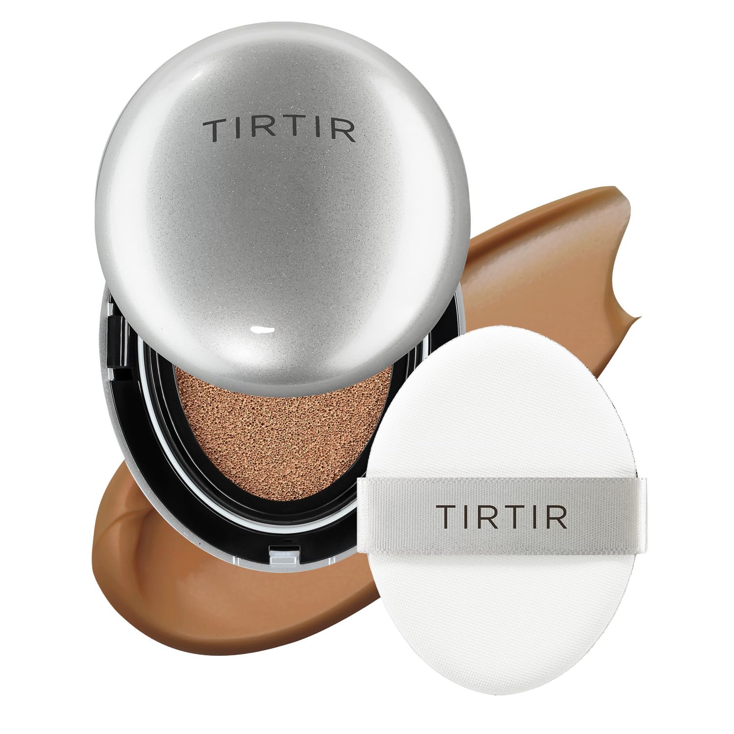 [*Mini Size*] TIRTIR Aura Glow Silver Cushion | Korean Cushion Foundation, (#21N Ivory, 0.15 Fl Oz)