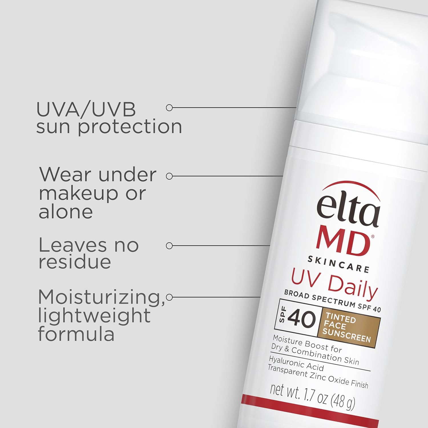 EltaMD UV Daily SPF 40 Tinted Face Sunscreen Moisturizer, Tinted Moisturizer for Face with SPF, Great for Dry, Combination, and Normal Skin