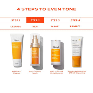Murad Vita-C Glycolic Serum - Advanced Brightening Vitamin C and Glycolic Acid Face Serum for Improved Skin Tone and Texture - Gold-Stabilized Vitamin C for Enhanced Efficacy and Potency