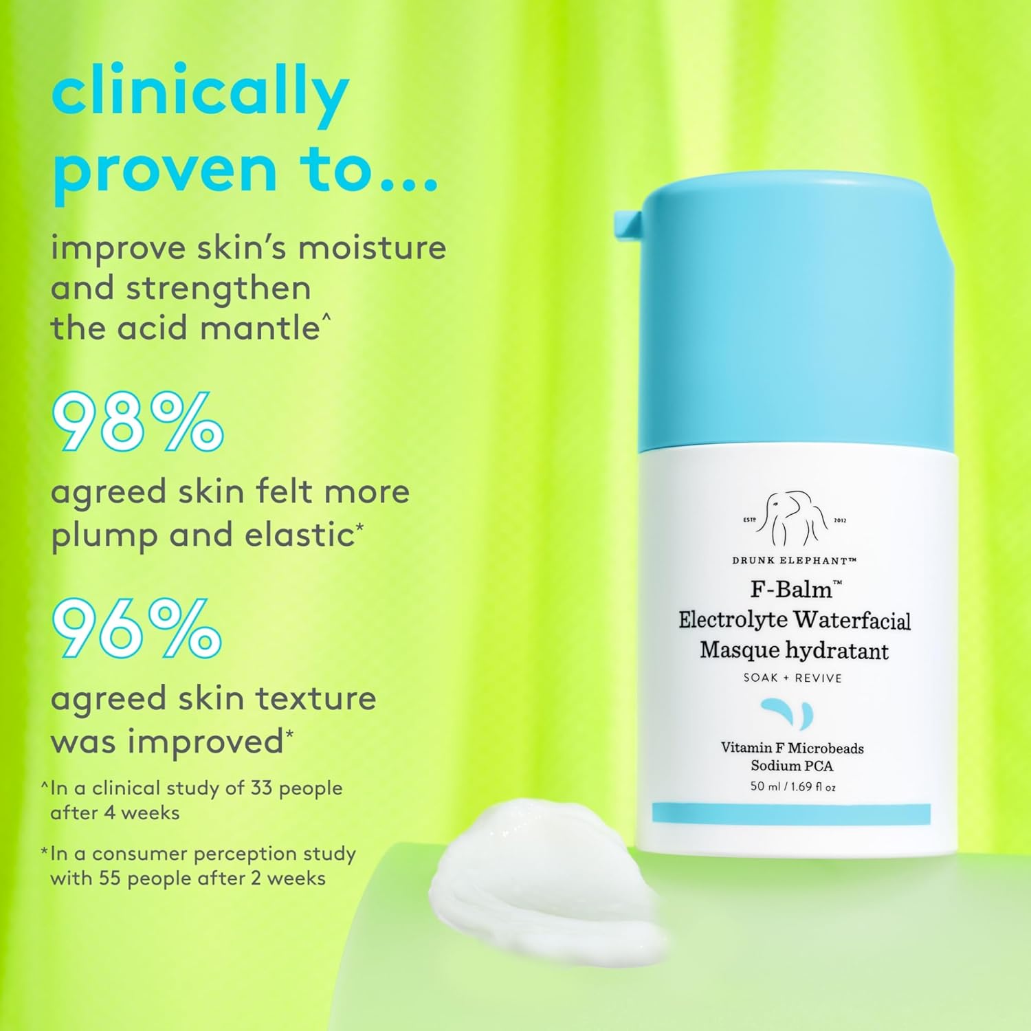 Drunk Elephant F-Balm Electrolyte Waterfacial - 50 ml/1.69 fl oz - Deeply Hydrating Overnight Face Mask - Clean Clinical Skincare - Cruelty-Free - Free of Essential Oils, Silicones, and Fragrance