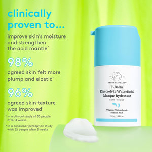 Drunk Elephant F-Balm Electrolyte Waterfacial - 50 ml/1.69 fl oz - Deeply Hydrating Overnight Face Mask - Clean Clinical Skincare - Cruelty-Free - Free of Essential Oils, Silicones, and Fragrance