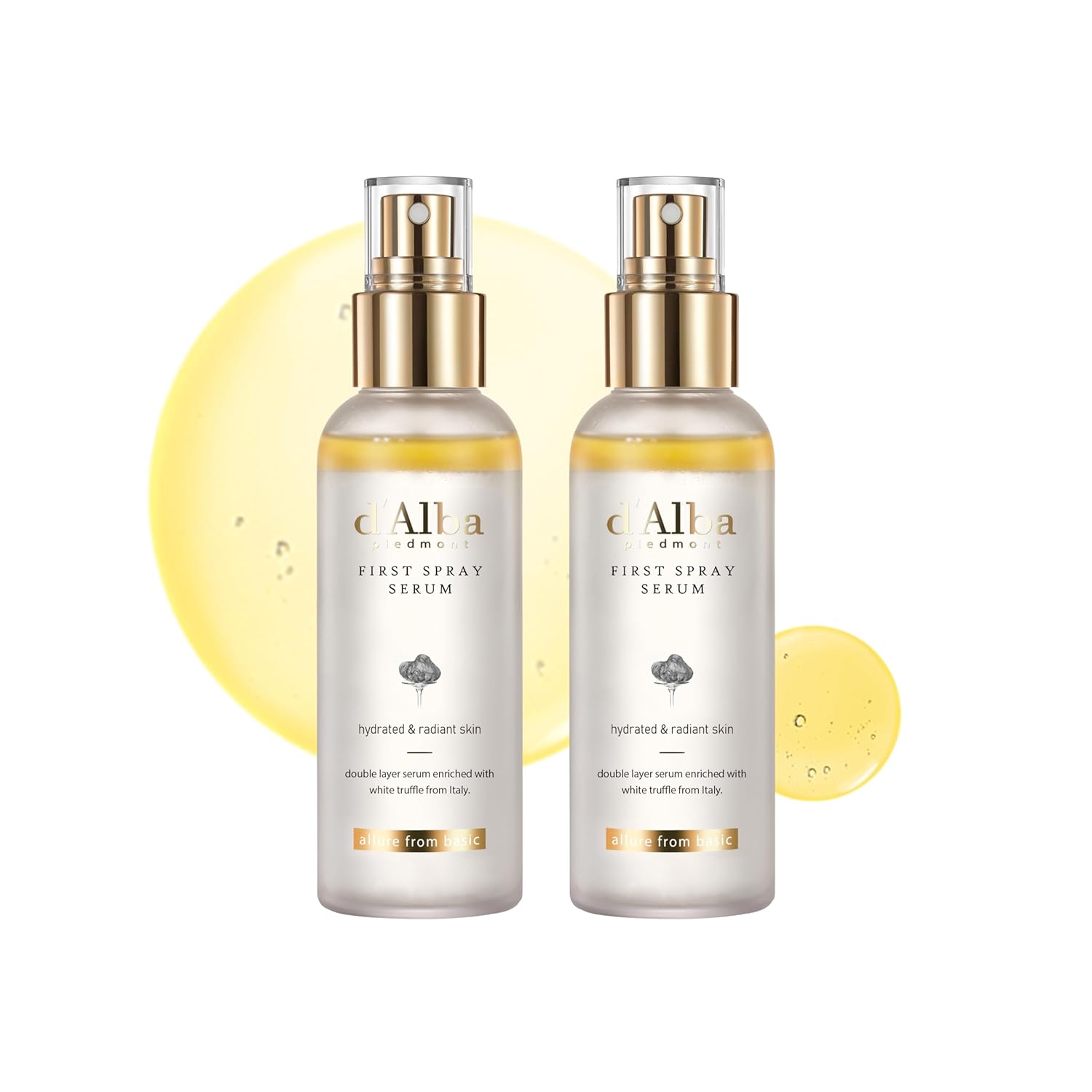 d'alba Piedmont Italian White Truffle First Spray Serum, Vegan Skin Care, Hydrating Face Moisturizer, Glow Serum for Radiant Skin, Non Comedogenic, All In One Mist (1.69 fl oz.)