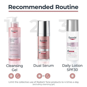Eucerin Radiant Tone Daily Face Lotion Broad Spectrum SPF 30 Sunscreen, Dark Spot Corrector with Thiamidol, Helps Visibly Reduce the Look of Persistent Dark Spots, 1.7 Fl Oz Bottle