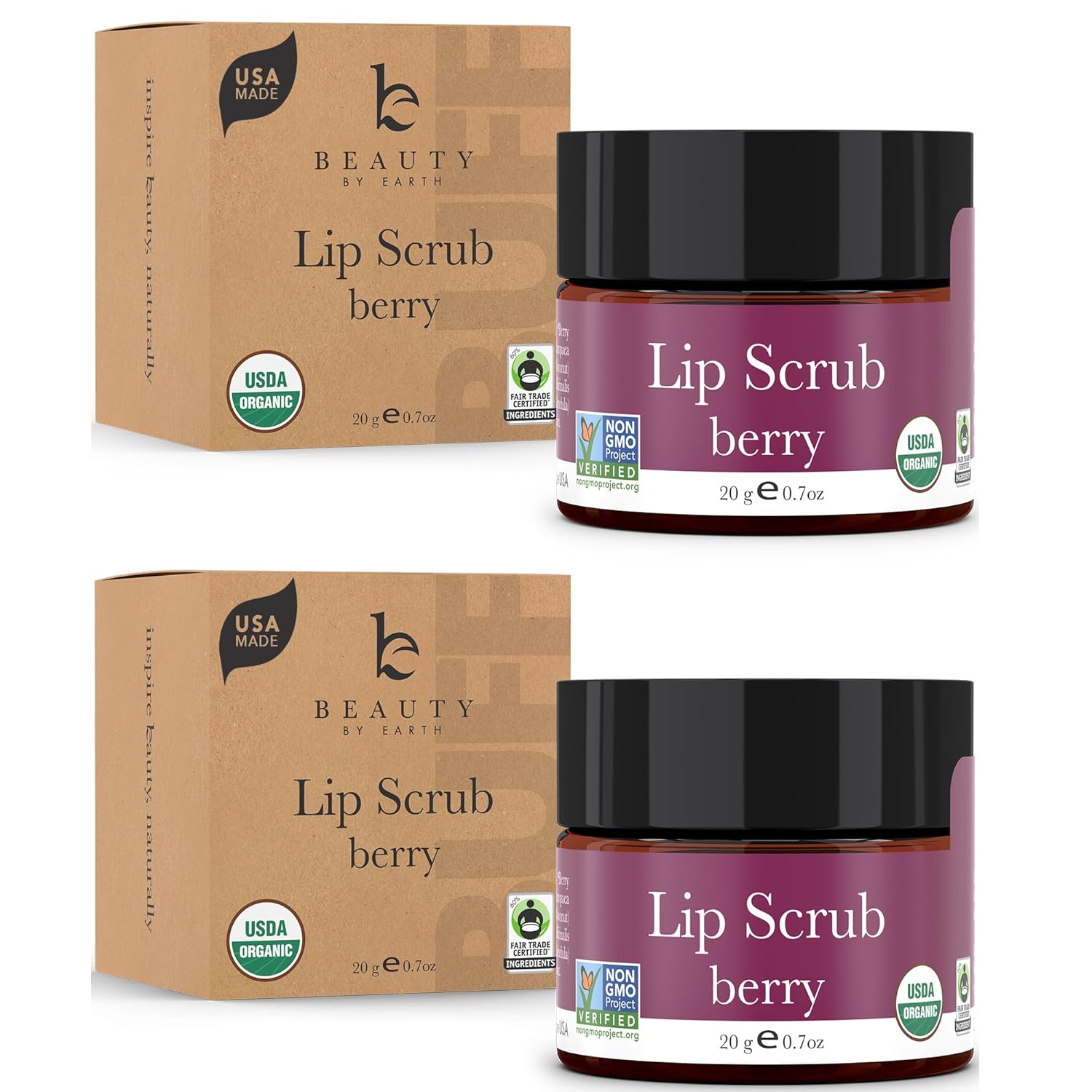 USDA Organic Lip Scrub Vanilla - USA Made with Natural Ingredients, Lips Exfoliator, Moisturizing Scrub for Dry Lips, Lip Sugar Scrubber Exfoliator for Smooth Lips, Small Beauty Gifts
