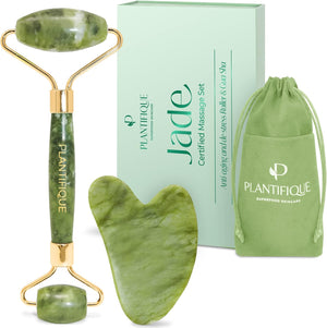 PLANTIFIQUE Rose Quartz Gua Sha Tool – Anti-Aging Face Massager & Jawline Shaper for Skincare Routine – Facial Massage & Skin Care Gift