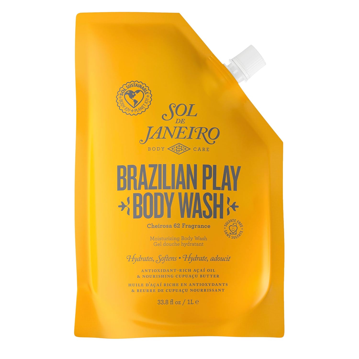 SOL DE JANEIRO Brazilian Play Moisturizing Shower Cream-Gel Body Wash - Premium Body Cleanser - Hydrating for Soft Skin
