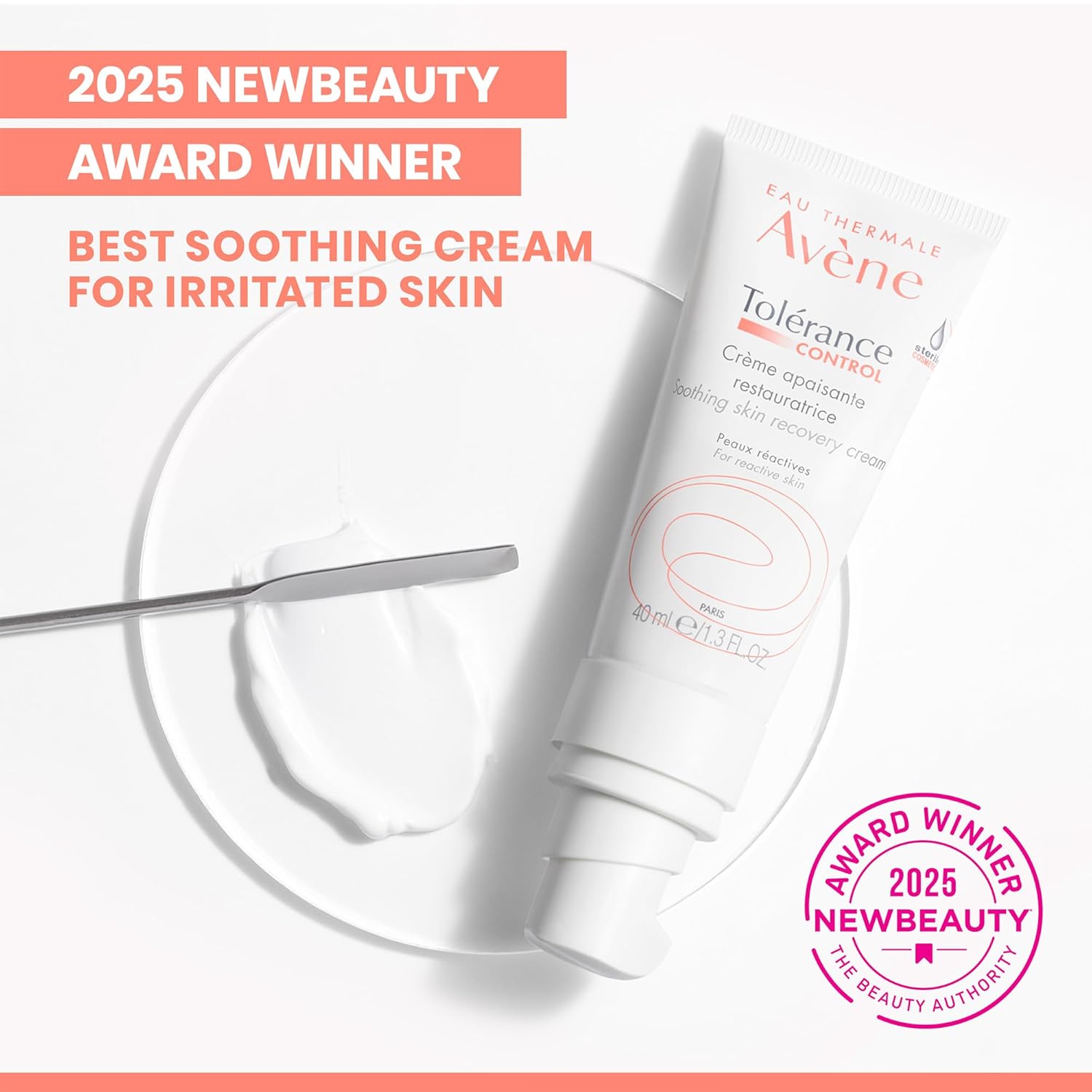 Avène Tolerance Control Soothing Skin Recovery Cream (previously Skin Recovery Cream) New & Improved, Hypersensitive Normal-Combination Skin Face Moisturizer, No Preservatives, 1.3 fl.oz.