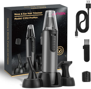 AREYZIN Ear and Nose Hair Trimmer for Men and Women Professional USB Rechargeable Nose Trimmer Nose Clippers Eyebrow Facial Hair Trimmer Body Grooming Kit IPX7 Waterproof Dual Edge Blades