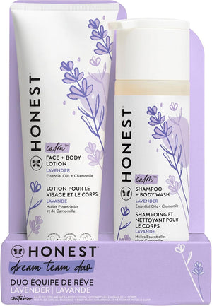 The Honest Company 2-in-1 Cleansing Shampoo + Body Wash and Face + Body Lotion Bundle | Gentle for Baby | Naturally Derived | Sweet Almond Nourish, 18.5 fl oz