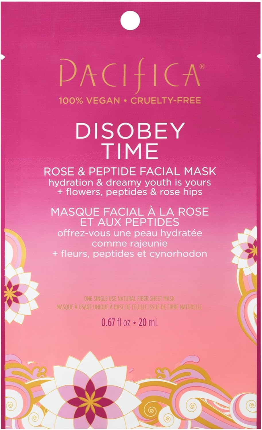 Pacifica Sheet Face Mask - Glow Baby Brightening Facial Mask w/Vitamin C, Aloe & Kelp – Cooling Mask for Dark Spots & Fine Lines - Clean Beauty Vegan & Cruelty-Free Dermatologist Tested