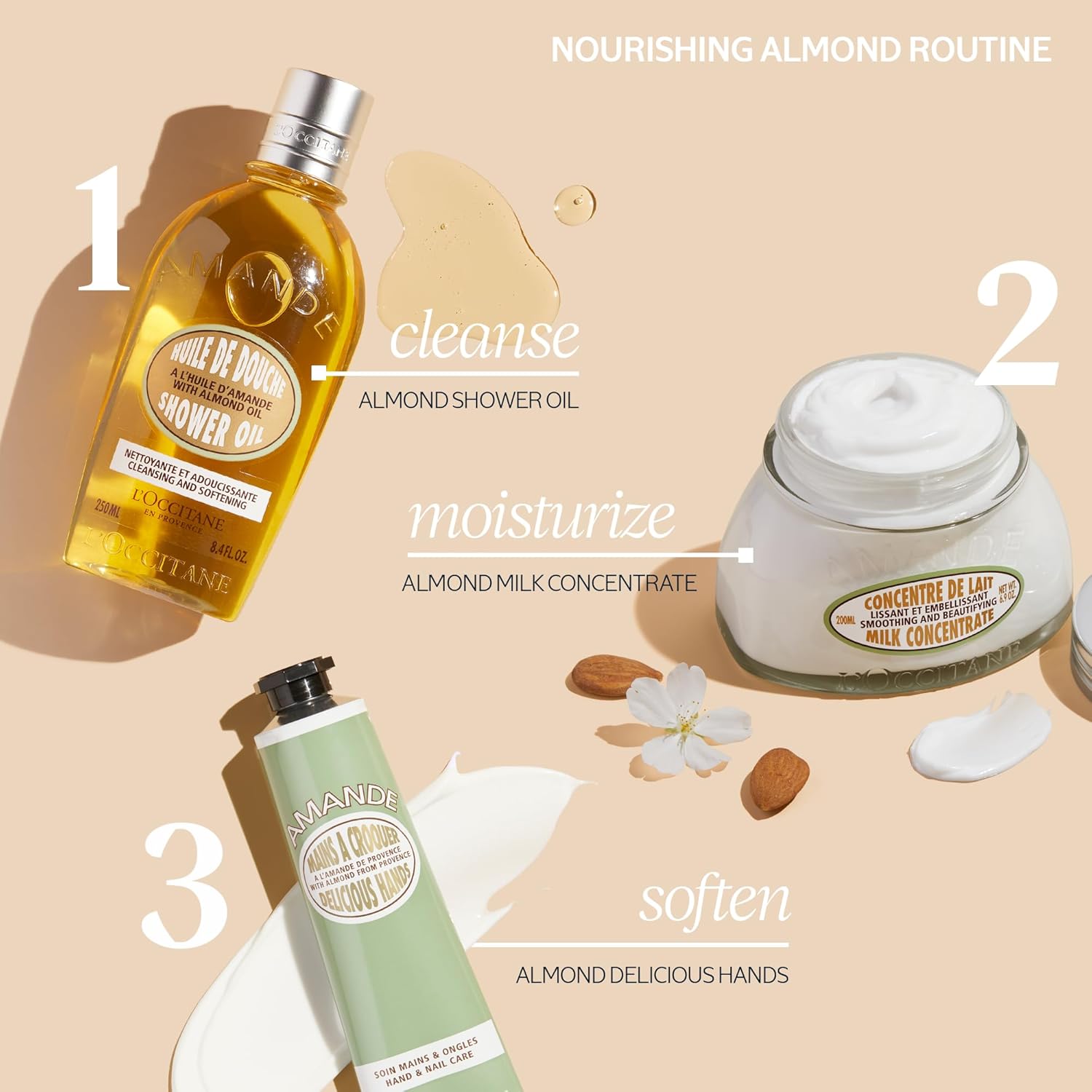 L'Occitane Almond Delicious Hand & Nail Cream: Soften hands & Cuticles with Irresistible Almond Scent, Moisturizing, Infused With Almond Oil, 24-hour hydration