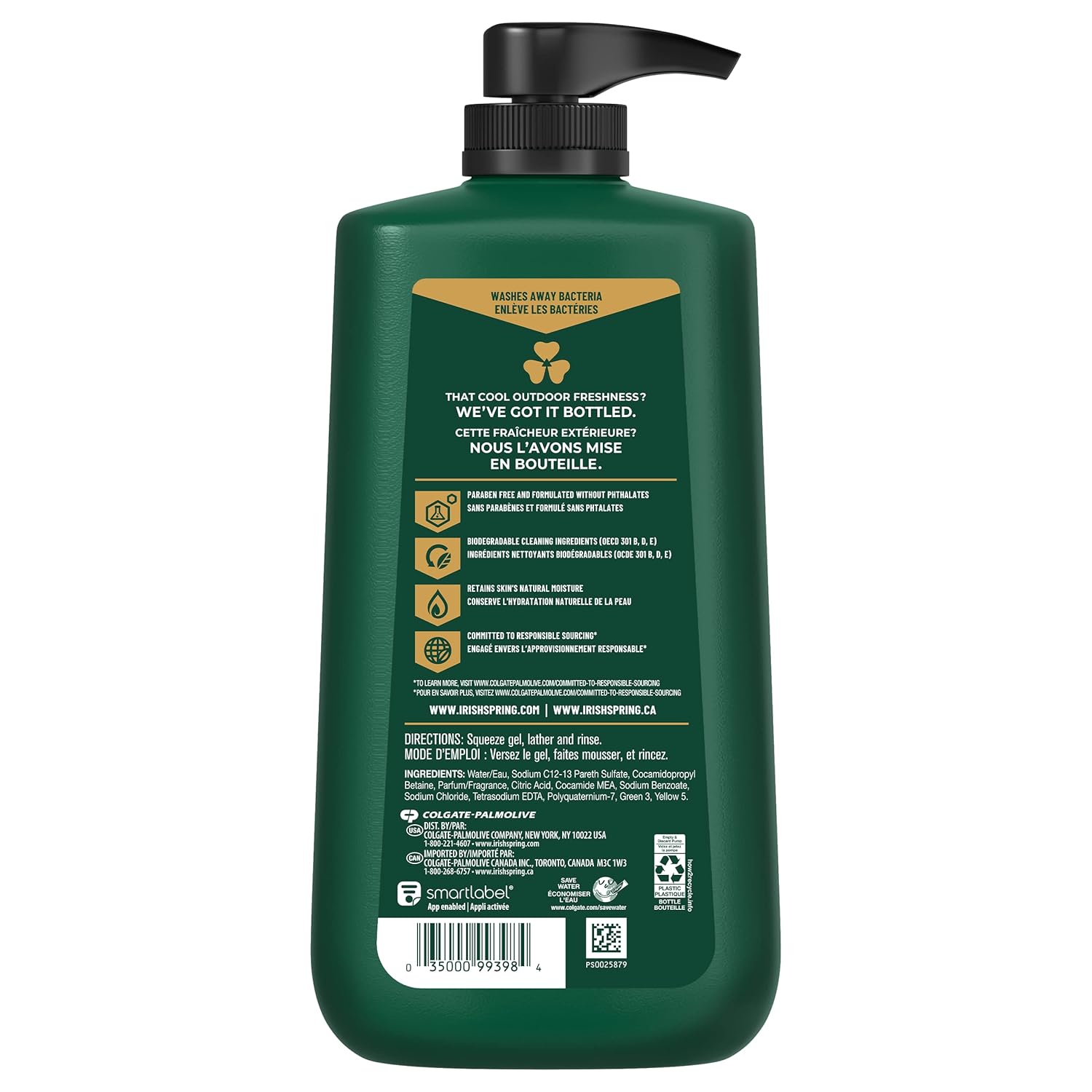 Irish Spring Original Clean Body Wash, 30 Oz Pump (Pack of 4)