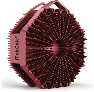 iTokGok® Premium 2-in-1 Silver-Infused Silicone Body Scrubber for Men, Double-Sided Design Body Brush Silicone Body Scrubber Exfoliating Body Brushes for All Skin, Lathers Well - Midnight Green