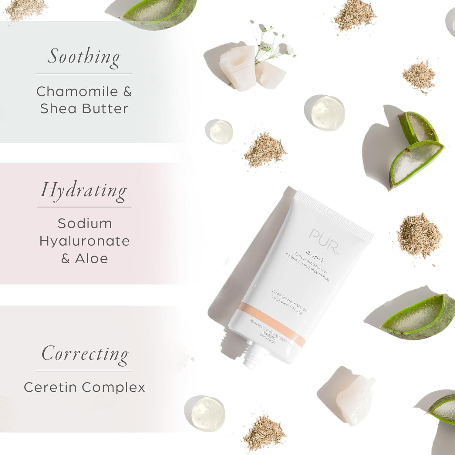 4-in-1 Tinted Moisturizer With SPF 20 - Hydrating Face Moisturizer, Primer, & Foundation With Shea Butter, Aloe Vera & Vitamin B3 - Vegan Friendly - Free of Paraben, Gluten & BPA
