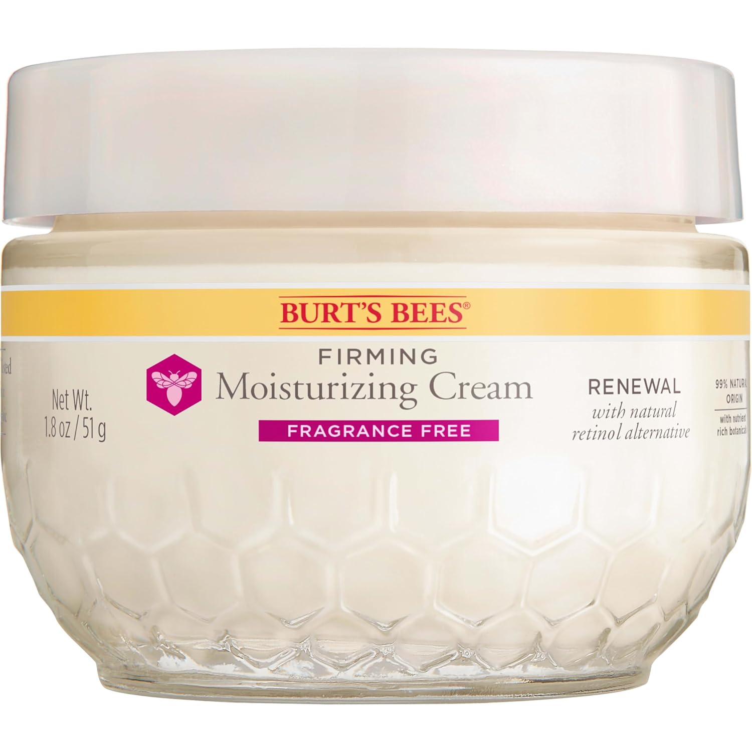 Burt's Bees Renewal Firming Face Cream, Anti-Aging Retinol Alternative, Moisturizing Natural Origin Skin Care, 1.8 Ounce (Packaging May Vary)