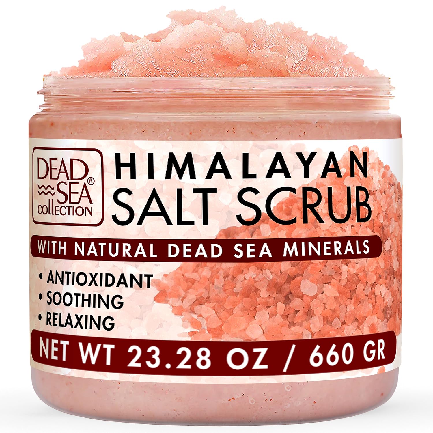 Dead Sea Collection Lavender Salt Scrub – Exfoliating Body Scrub for Women – Moisturizing and Nourishing Skin – with Pure Oils and Dead Sea Minerals (23.28 Oz)