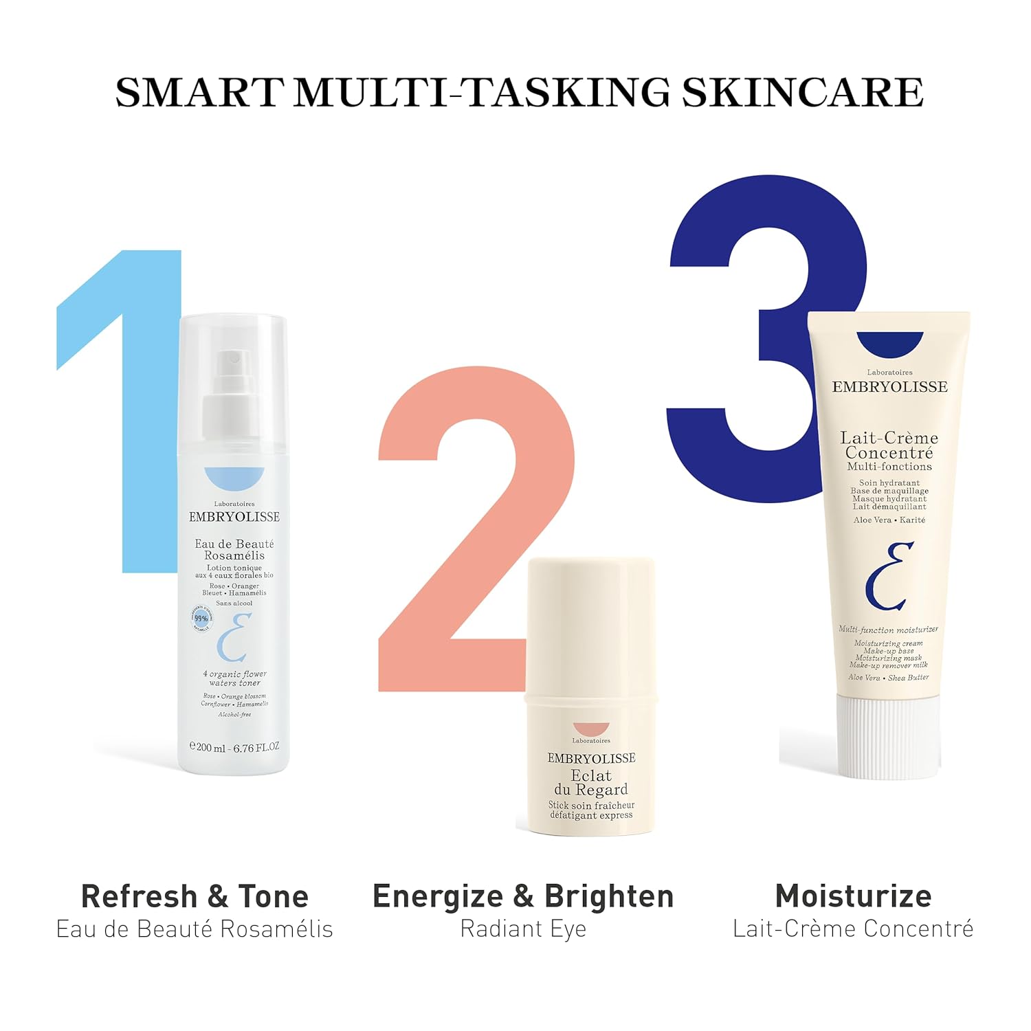 Embryolisse Lait-Crème Concentré, Multifunction Daily Moisturizer, Primer, and Makeup Remover, Suitable for All Skin Types. French Face Cream With Shea Butter & Aloe Vera