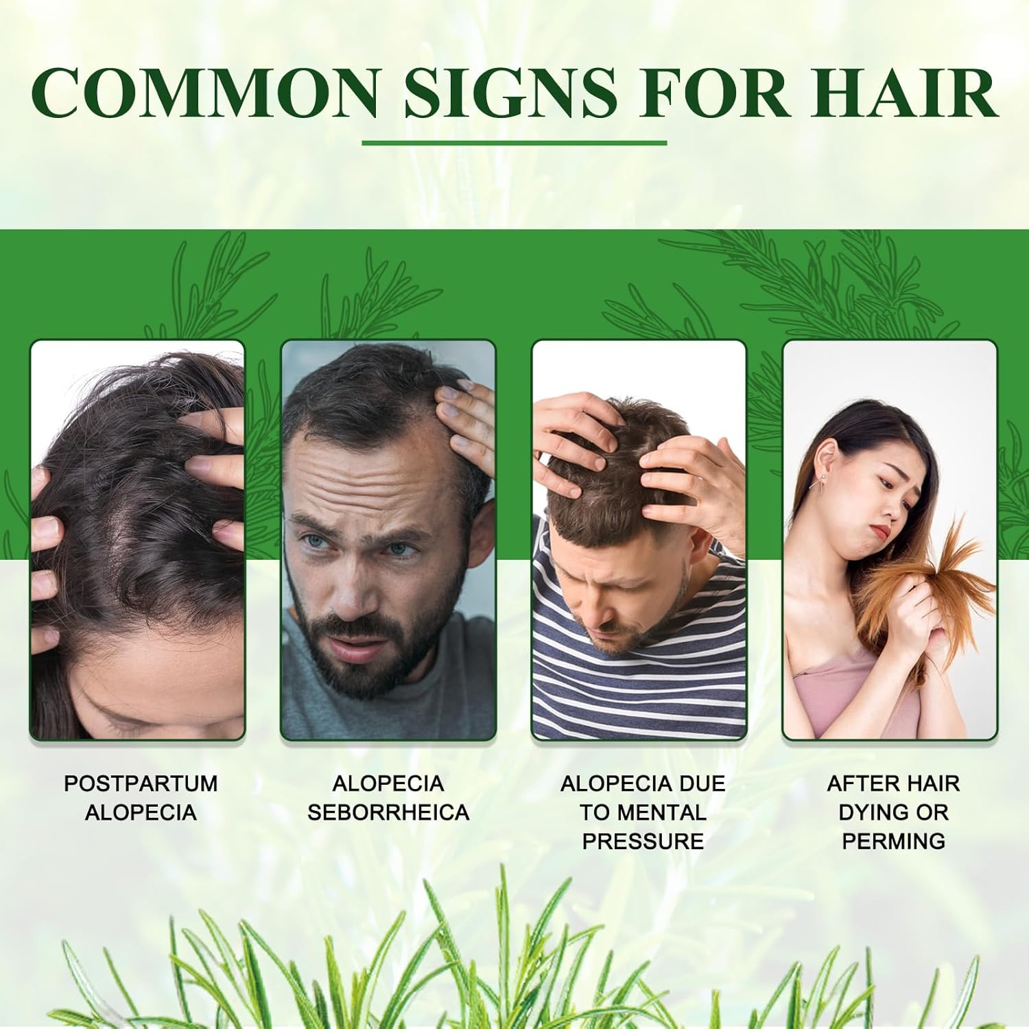 Pure Organic Rosemary Essential Oils, Hair Growth Scalp Oil for Dry Damaged Hair(2.02 Fl Oz)