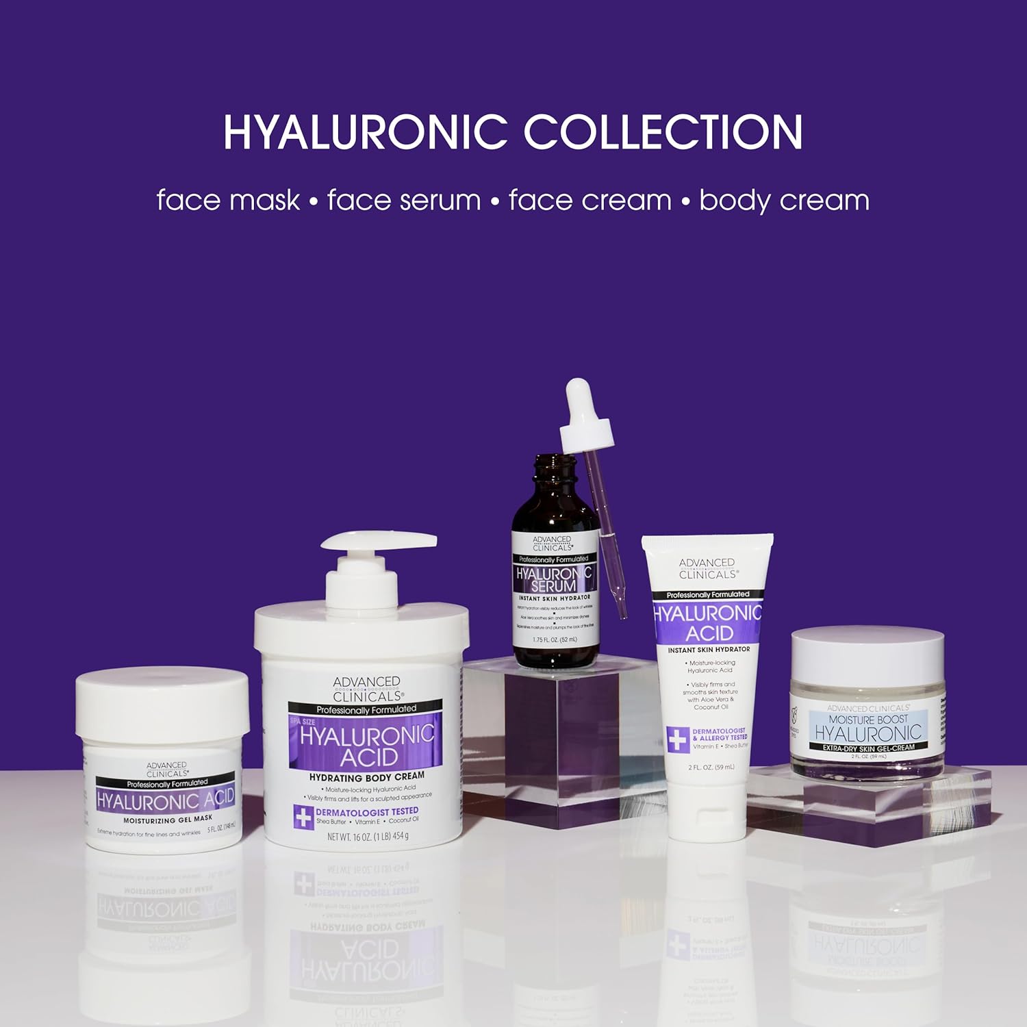 Advanced Clinicals Hyaluronic Acid Moisturizer Body Cream W/Vitamin E | Hydrating Cream & Body Lotion For Women & Men To Help Improve Look of Wrinkles, Dry Skin, Crepey Looking Skin, 16 Ounce