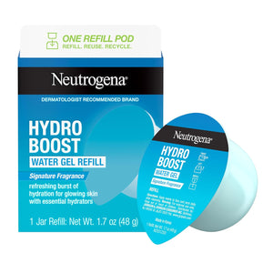 Neutrogena Hydro Boost Water Gel Face Moisturizer Starter Kit, includes Refillable Jar + Refill Pod, with Hyaluronic Acid for a Burst of Hydration & Dewy Skin, 1.7 oz Each