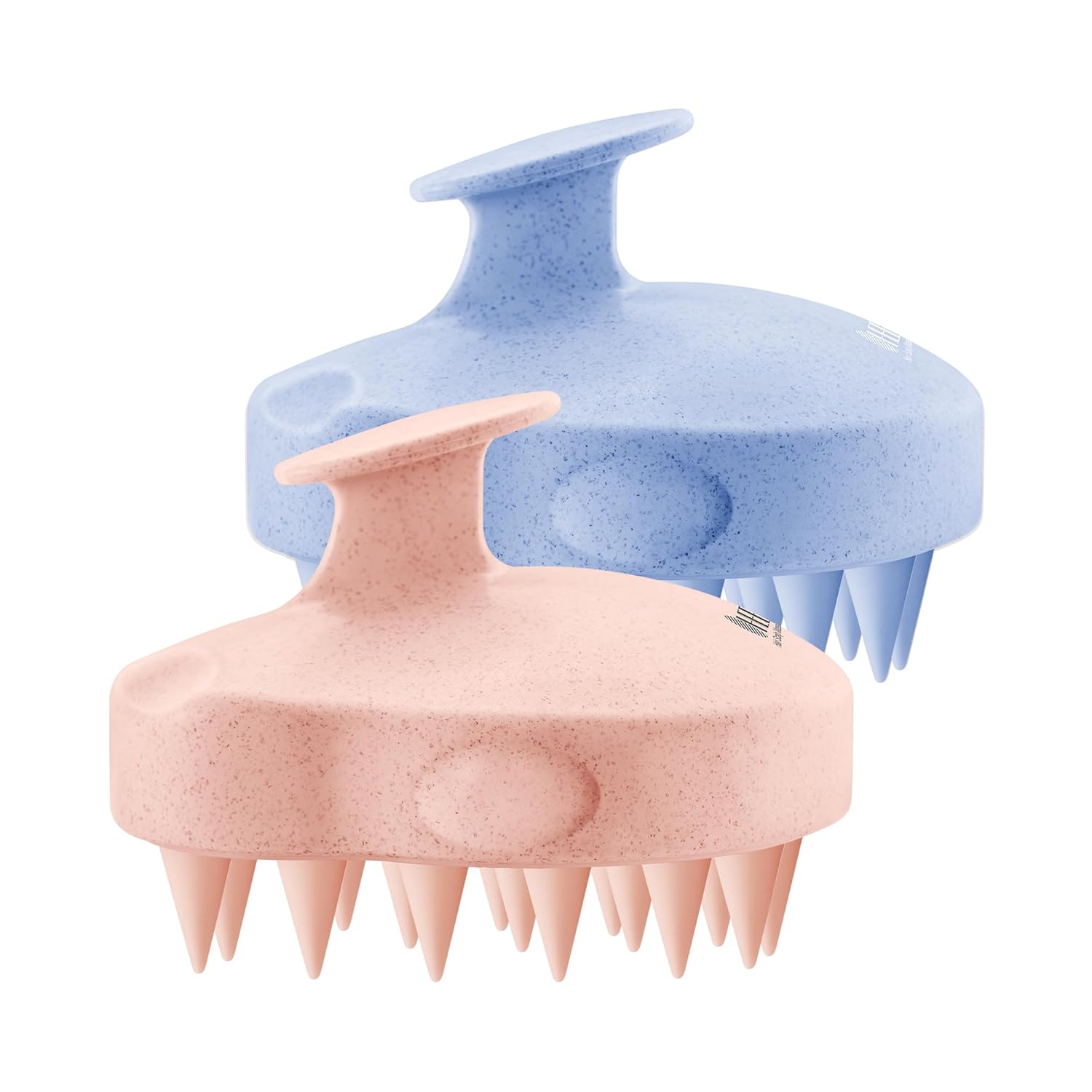 HEETA Hair Scalp Massager Shampoo Brush 2 Pack, Soft Silicone Bristles to Remove Dandruff, Waterproof Hair Scrubber for Both Wet Dry Hair, Suitable for Men & Women (Green & Black)