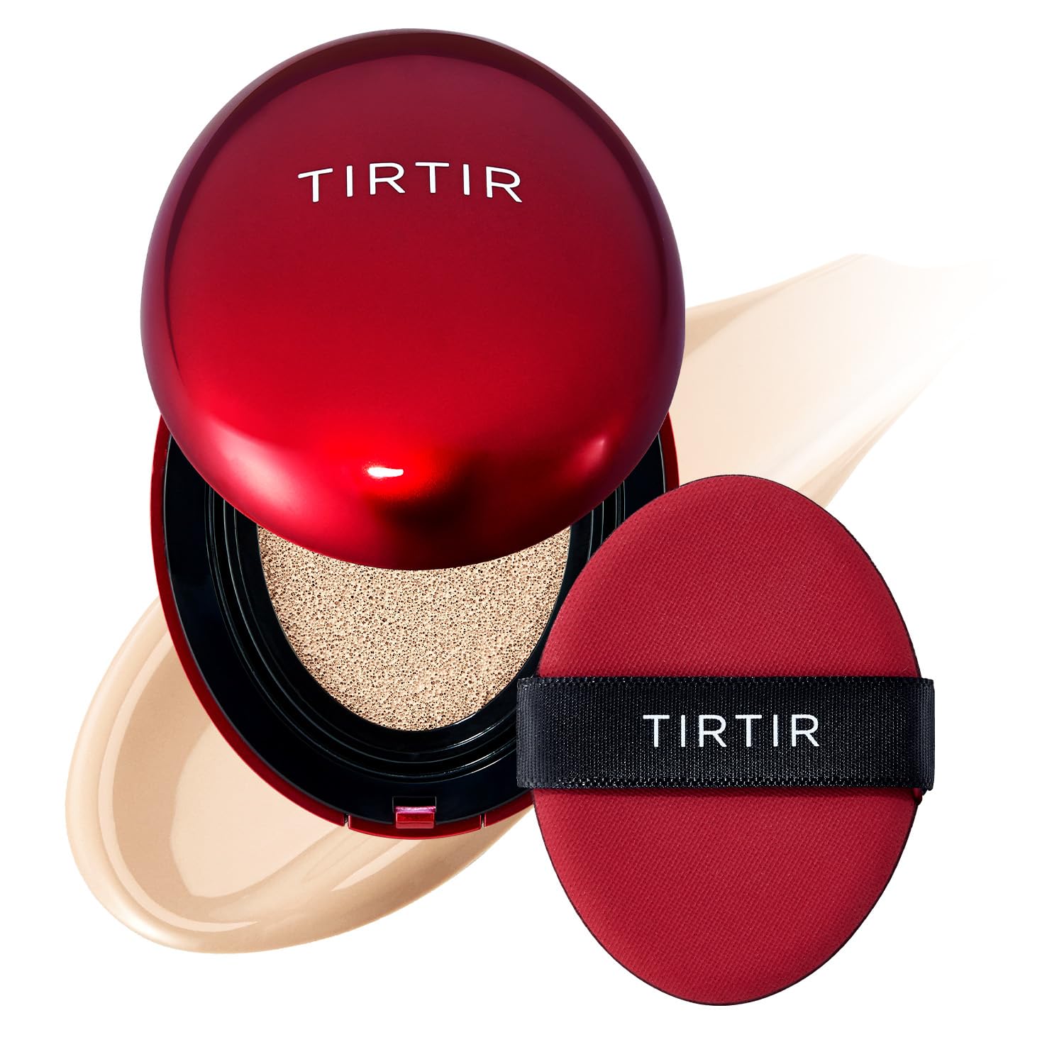 TIRTIR Mask Fit Red Cushion Foundation | Full coverage, Weightless, Skin fit, Satin Glow Finish, Korean Makeup Cushion Foundation (#23N Sand, 0.63 Fl Oz)