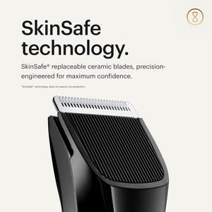 MANSCAPED® The Lawn Mower® 4.0, Electric Groin Hair Trimmer, Replaceable SkinSafe® Ceramic Blade Heads, Waterproof Wet/Dry Clippers, Rechargeable, Wireless Charging, Male Hygiene Grooming Razor