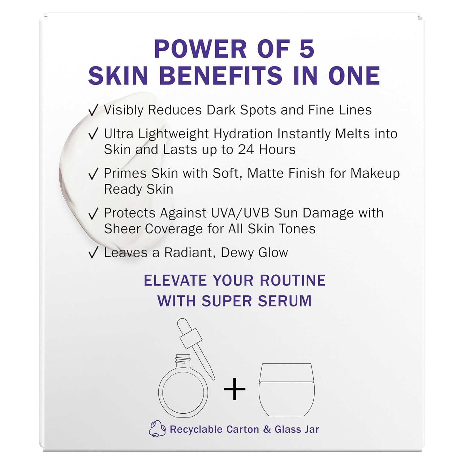 Olay Super Cream with Sunscreen SPF 30, 1.7 oz, Ultra Lightweight Face Moisturizer - Vitamin C & E, Hyaluronic Acid, Niacinamide, Collagen Peptide - Hydrate, Smooth, Brighten, Firm, and Protect