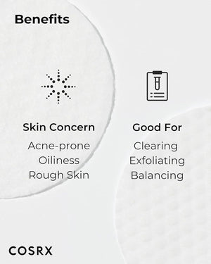 COSRX BHA Toner Pads, 70 Sheets, Exfoliating Pads for Dead Skin & Blackheads, Minimize Pores, Prevent Breakouts, Improve Skin Texture, Korean Skin Care