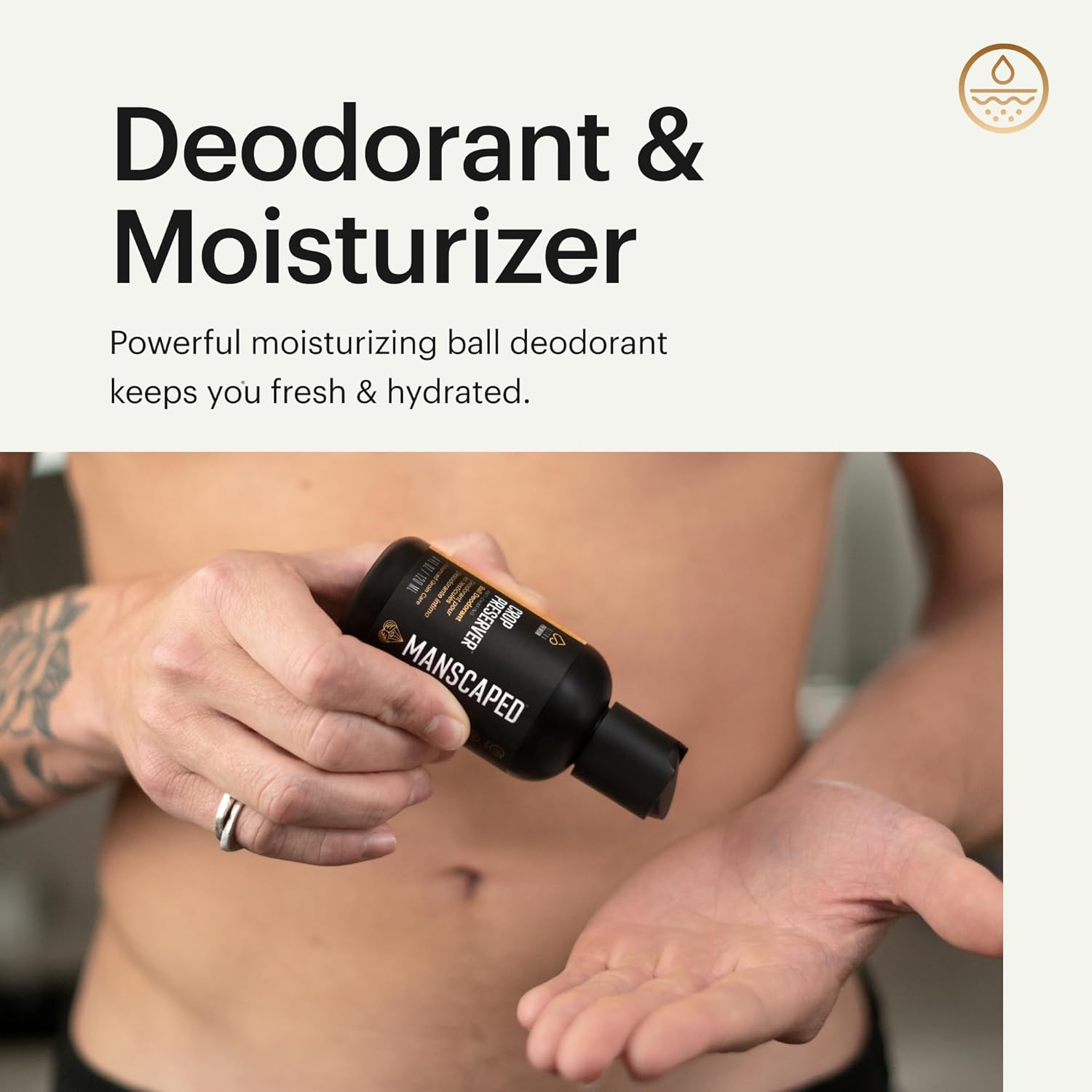 MANSCAPED® The Crop Preserver®, Men's Ball Deodorant, Male Care Hygiene Moisturizer, Anti-Chafing Groin Protection with Cooling Aloe Vera, Refined® Scent, 4oz