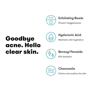 Proactiv Acne Cleanser - Benzoyl Peroxide Face Wash and Acne Treatment - Daily Facial Cleanser and Hyularonic Acid Moisturizer with Exfoliating Beads - 60 Day Supply, 4 Oz