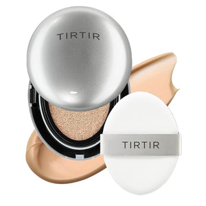 [*Mini Size*] TIRTIR Aura Glow Silver Cushion | Korean Cushion Foundation, (#21N Ivory, 0.15 Fl Oz)
