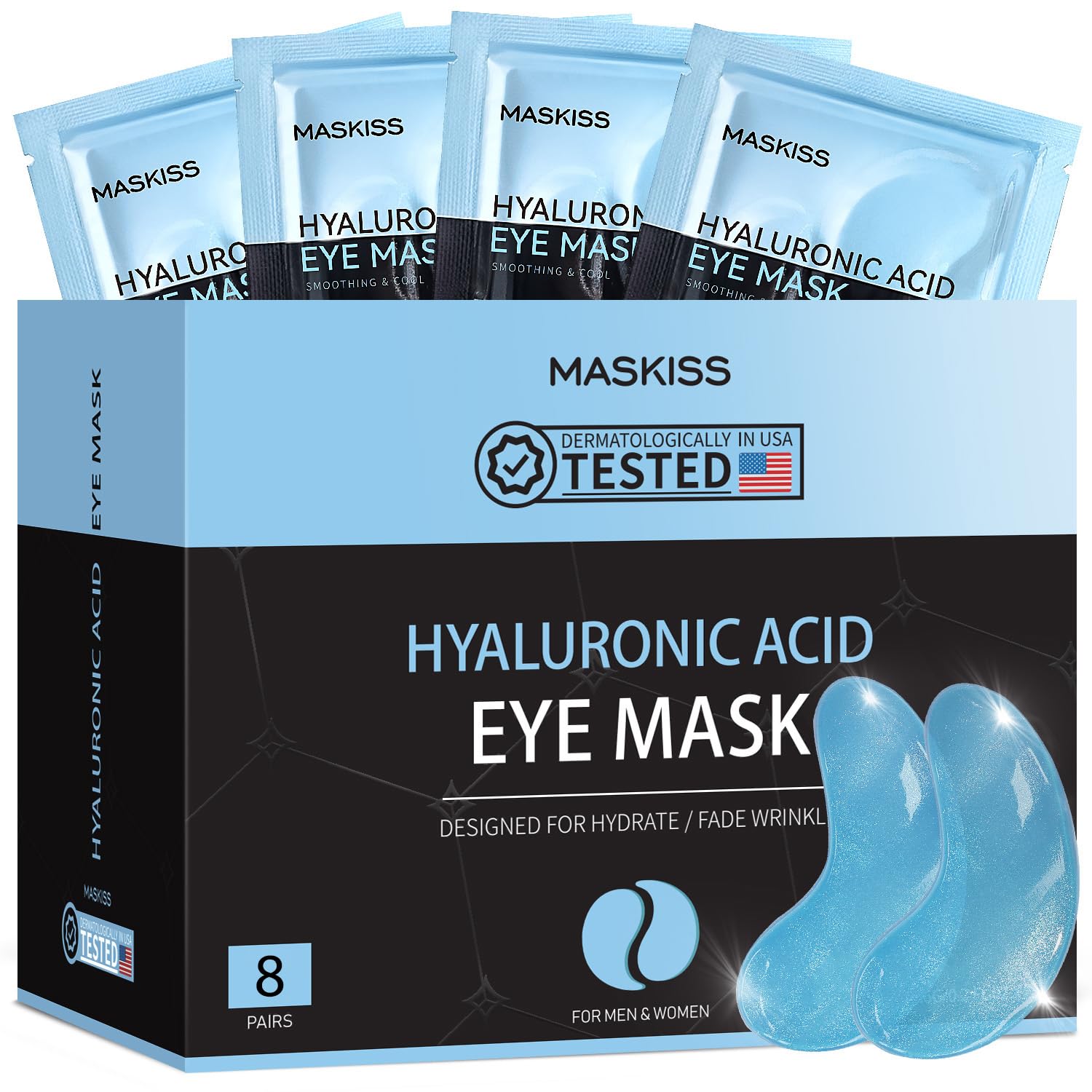 24k Gold Under Eye Patches (8 Pairs), eye mask, Collagen Skin Care Products, Eye Patches for Puffy Eyes, eye masks for dark circles and puffiness
