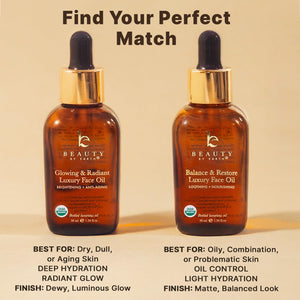 USDA Organic Face Oil – USA Made with Natural Ingredients, Brightens & Smooths Fine Lines & Wrinkles, Non-comedogenic Lightweight Facial Oil for Dry & Sensitive Skin with Moringa, Jojoba & Argan Oils