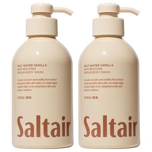 Saltair Body Wash, Signature Scents 2-Pack. Moisturizing Body Cleanser with Monoi Oil and Cupuacu Butter. Luxury Shower Gel for Women and Men. Vegan, Cruelty-Free, Paraben-Free. 2x 17oz Pump Bottles