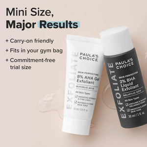Paula's Choice SKIN PERFECTING 8% AHA Gel Exfoliant & 2% BHA Liquid Duo - Facial Exfoliants for Blackheads, Enlarged Pores, Wrinkles, and Fine Lines w/Glycolic and Salicylic Acid