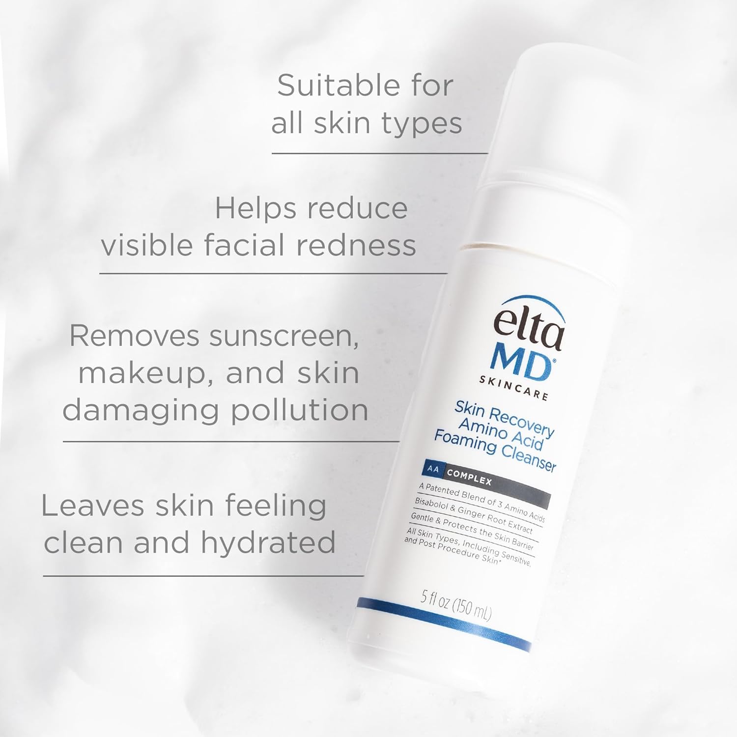 EltaMD Skin Recovery Amino Acid Foaming Facial Cleanser, Gentle Face Cleanser for Sensitive Skin