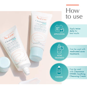 Avène Cleanance HYDRA Soothing Cream, Rich Moisturizer, Adjunctive Care for Drying Acne Treatments, 1.3 Oz