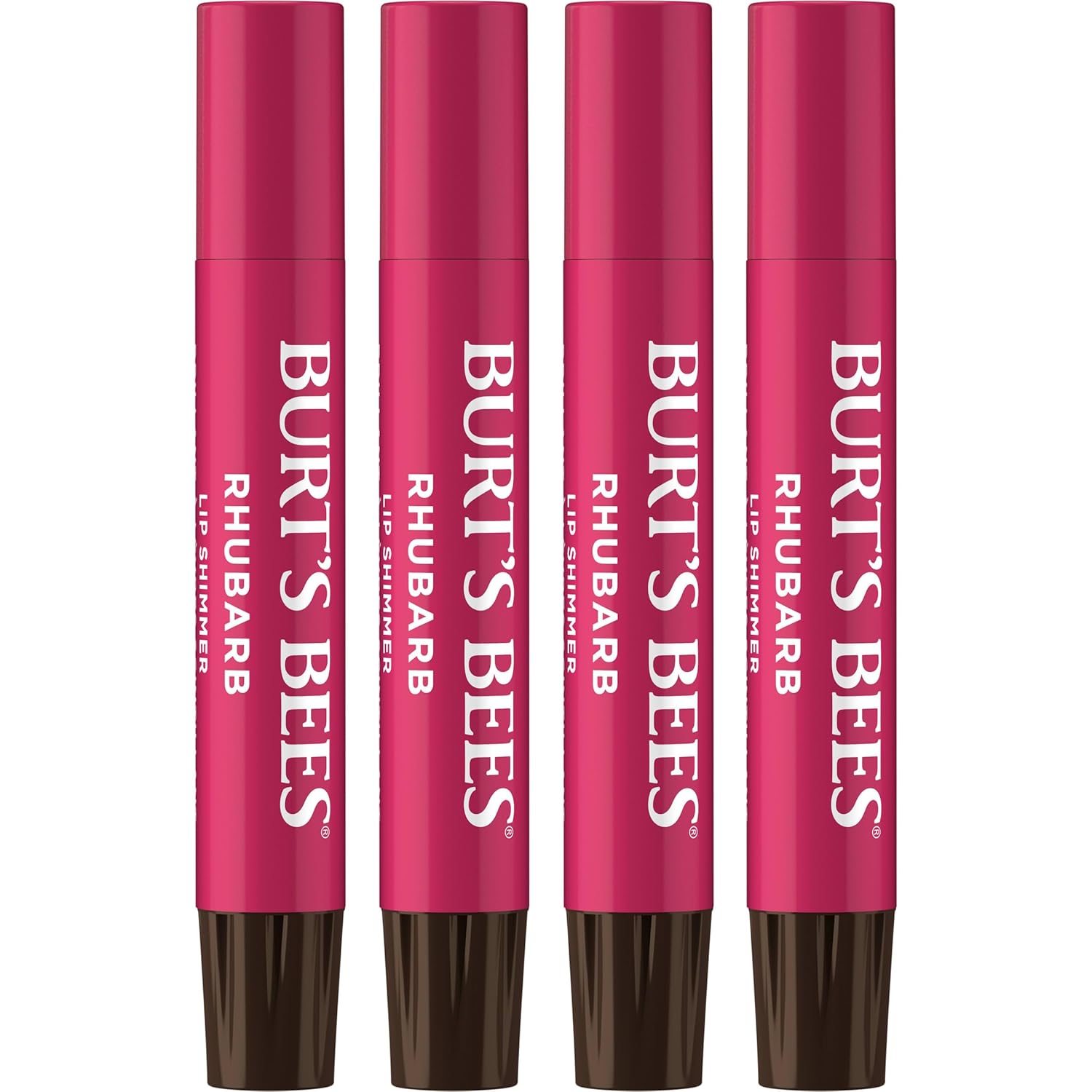 Burt's Bees Lip Shimmer Pink Collection, Tinted Lip Balm Stick, Moisturizing for All Day Hydration with Natural Glowy Pigmented Finish & Buildable Color, 3 Shades; Value Pack, 3 Tubes x 0.09 Oz